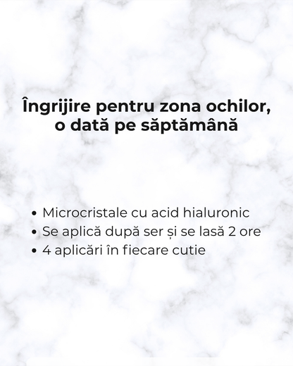 Plasturi pentru ochi cu acid hialuronic și microcristale